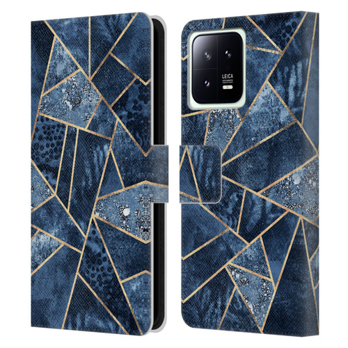 Elisabeth Fredriksson Stone Collection Blue Leather Book Wallet Case Cover For Xiaomi 13 5G