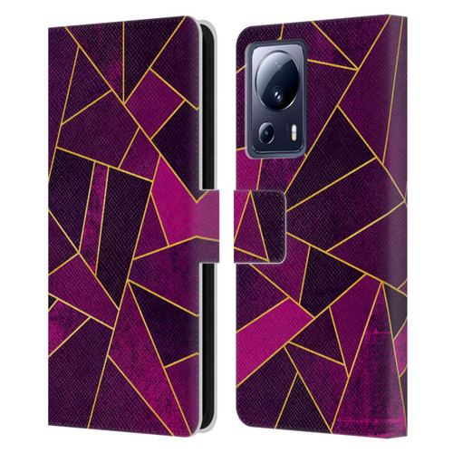 Elisabeth Fredriksson Stone Collection Purple Leather Book Wallet Case Cover For Xiaomi 13 Lite 5G