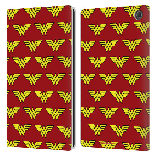 Wonder Woman DC Comics Logos Pattern Leather Book Wallet Case Cover For Amazon Fire Max 11 2023