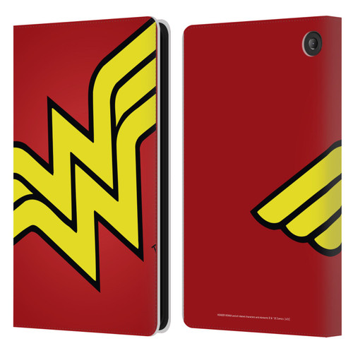Wonder Woman DC Comics Logos Oversized Leather Book Wallet Case Cover For Amazon Fire 7 2022