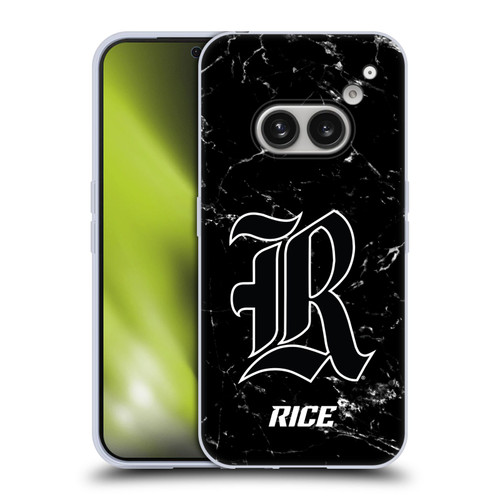 Rice University Rice University Black And White Marble Soft Gel Case for Nothing Phone (2a)