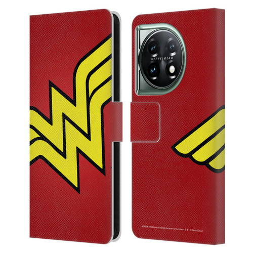 Wonder Woman DC Comics Logos Oversized Leather Book Wallet Case Cover For OnePlus 11 5G