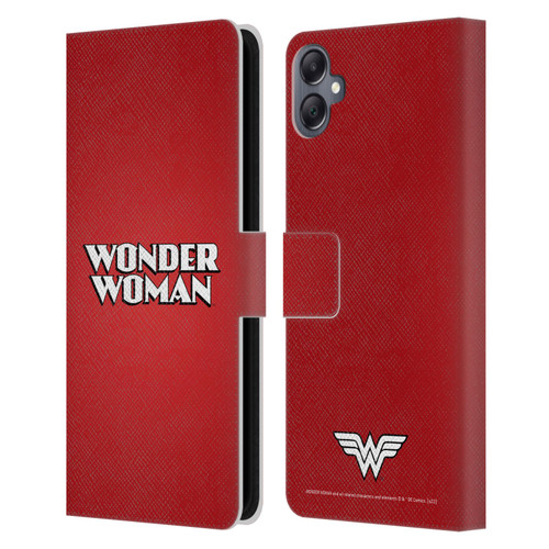 Wonder Woman DC Comics Logos Text Leather Book Wallet Case Cover For Samsung Galaxy A05