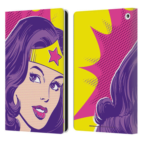 Wonder Woman DC Comics Vintage Art Pop Art Leather Book Wallet Case Cover For Amazon Fire HD 8/Fire HD 8 Plus 2020