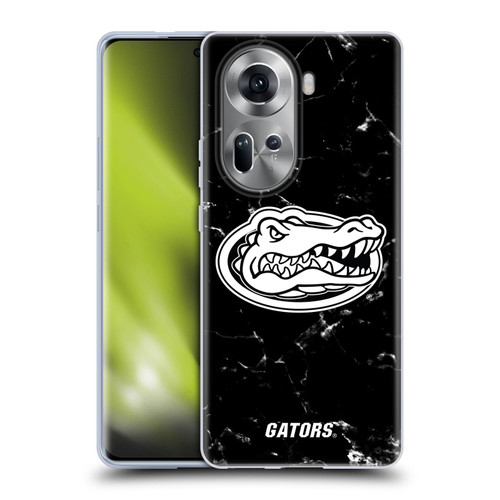 University Of Florida UF University Of Florida Black And White Marble Soft Gel Case for OPPO Reno11