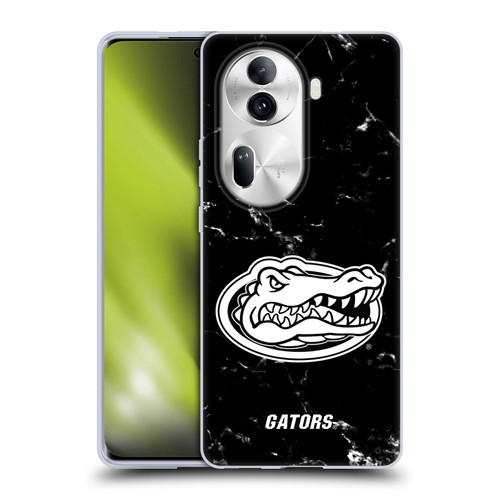 University Of Florida UF University Of Florida Black And White Marble Soft Gel Case for OPPO Reno11 Pro