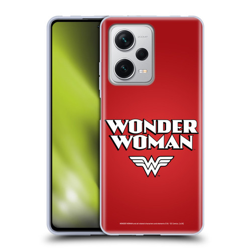 Wonder Woman DC Comics Logos Text Soft Gel Case for Xiaomi Redmi Note 12 Pro+ 5G