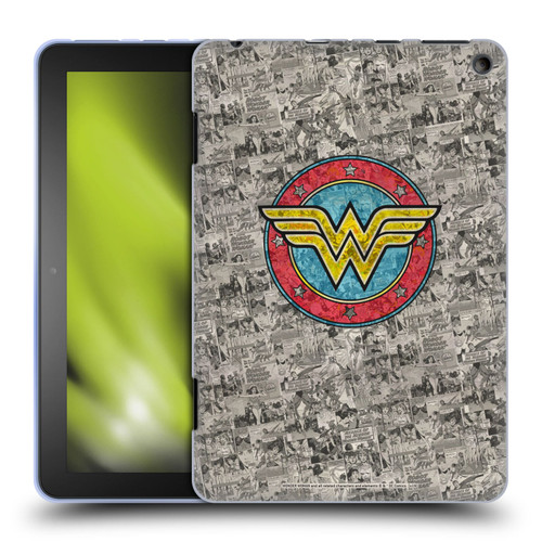 Wonder Woman DC Comics Vintage Art Comics Logo Soft Gel Case for Amazon Fire HD 8/Fire HD 8 Plus 2020