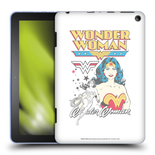 Wonder Woman DC Comics Vintage Art White Soft Gel Case for Amazon Fire HD 8/Fire HD 8 Plus 2020