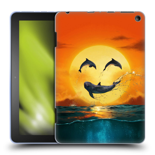 Vincent Hie Graphics Dolphins Smile Soft Gel Case for Amazon Fire HD 8/Fire HD 8 Plus 2020