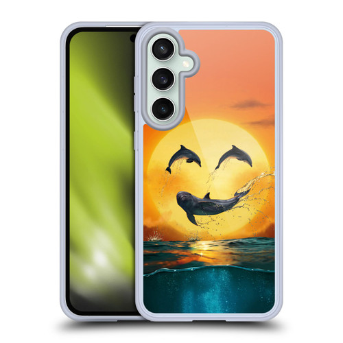 Vincent Hie Graphics Dolphins Smile Soft Gel Case for Samsung Galaxy S23 FE 5G