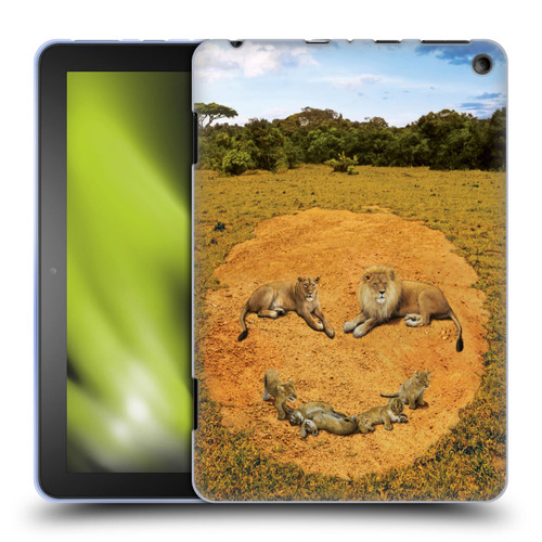 Vincent Hie Key Art A Lion Happiness Soft Gel Case for Amazon Fire HD 8/Fire HD 8 Plus 2020