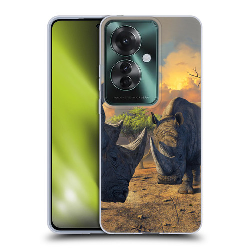 Vincent Hie Key Art Rhino Stand Off Soft Gel Case for OPPO Reno11 F 5G / F25 Pro 5G