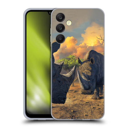 Vincent Hie Key Art Rhino Stand Off Soft Gel Case for Samsung Galaxy A25 5G