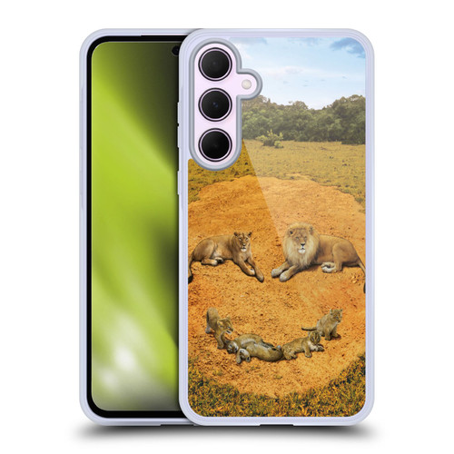 Vincent Hie Key Art A Lion Happiness Soft Gel Case for Samsung Galaxy A35 5G