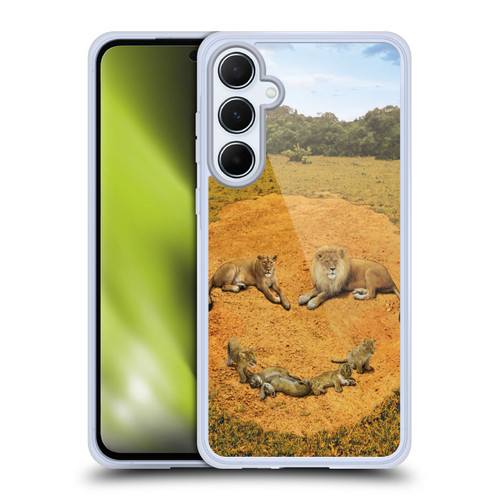 Vincent Hie Key Art A Lion Happiness Soft Gel Case for Samsung Galaxy A55 5G