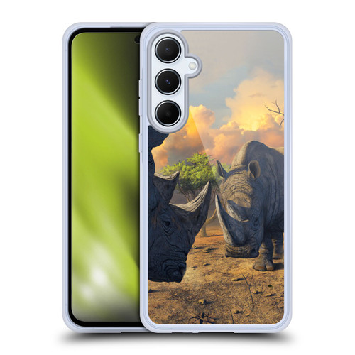 Vincent Hie Key Art Rhino Stand Off Soft Gel Case for Samsung Galaxy A55 5G