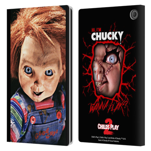 Child's Play II Key Art Doll Stare Leather Book Wallet Case Cover For Amazon Fire Max 11 2023