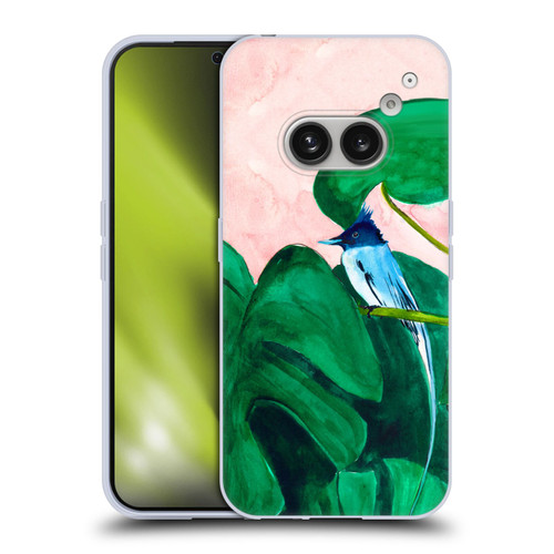 Mai Autumn Birds Monstera Plant Soft Gel Case for Nothing Phone (2a)