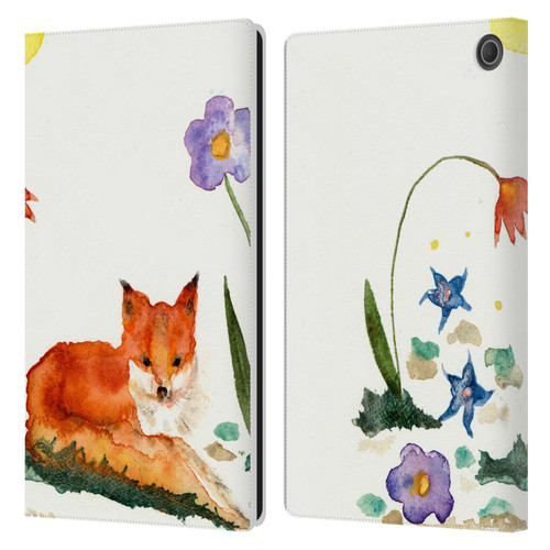 Wyanne Animals Little Fox In The Garden Leather Book Wallet Case Cover For Amazon Fire Max 11 2023