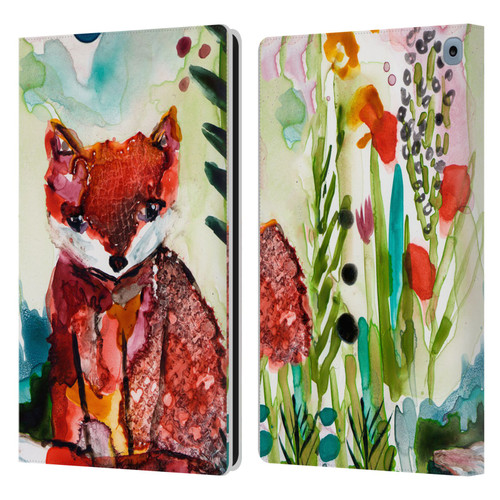 Wyanne Animals Baby Fox In The Garden Leather Book Wallet Case Cover For Amazon Fire HD 10 / Plus 2021