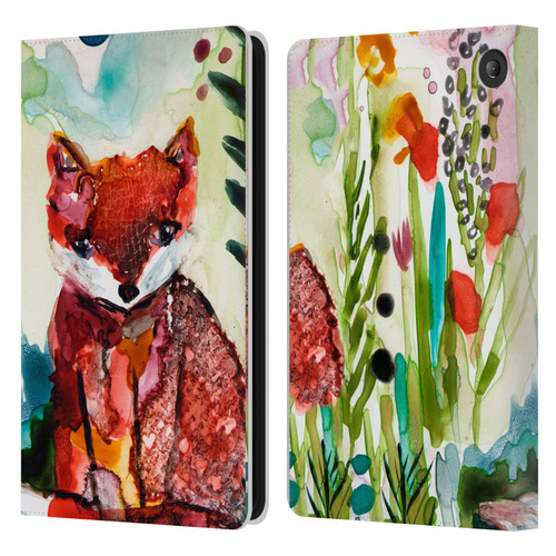 Wyanne Animals Baby Fox In The Garden Leather Book Wallet Case Cover For Amazon Fire 7 2022