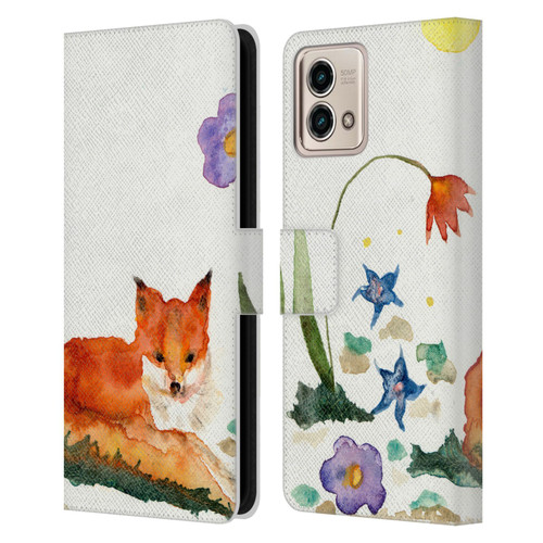 Wyanne Animals Little Fox In The Garden Leather Book Wallet Case Cover For Motorola Moto G Stylus 5G 2023