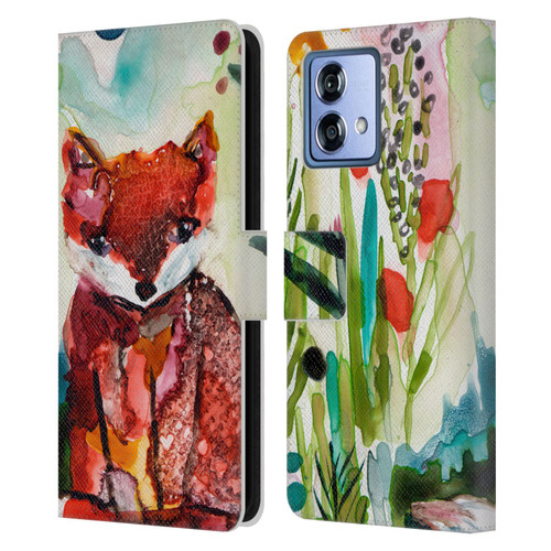 Wyanne Animals Baby Fox In The Garden Leather Book Wallet Case Cover For Motorola Moto G84 5G