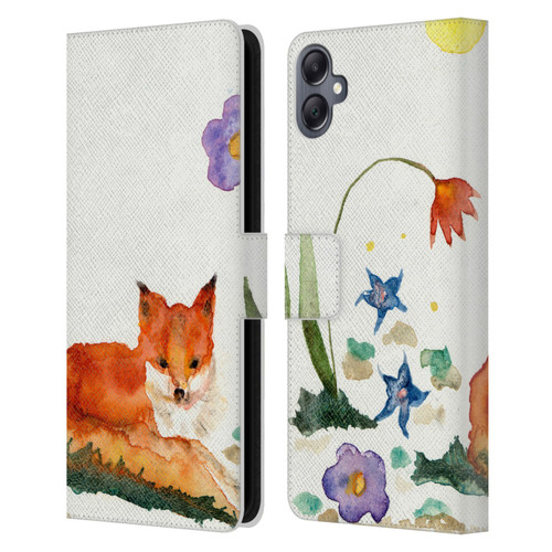 Wyanne Animals Little Fox In The Garden Leather Book Wallet Case Cover For Samsung Galaxy A05