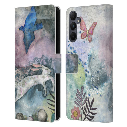 Wyanne Animals Bird and Rabbit Leather Book Wallet Case Cover For Samsung Galaxy A05s