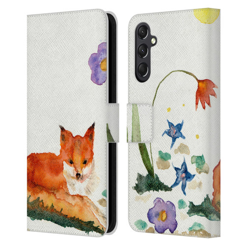 Wyanne Animals Little Fox In The Garden Leather Book Wallet Case Cover For Samsung Galaxy A24 4G / M34 5G