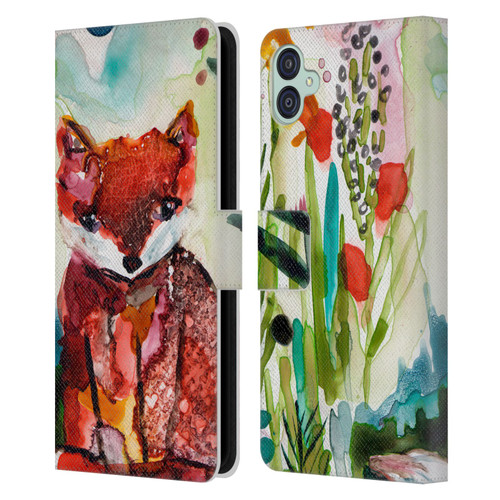 Wyanne Animals Baby Fox In The Garden Leather Book Wallet Case Cover For Samsung Galaxy M04 5G / A04e