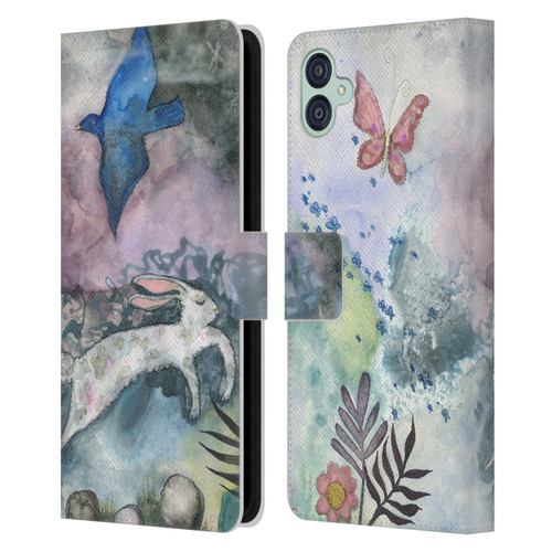 Wyanne Animals Bird and Rabbit Leather Book Wallet Case Cover For Samsung Galaxy M04 5G / A04e