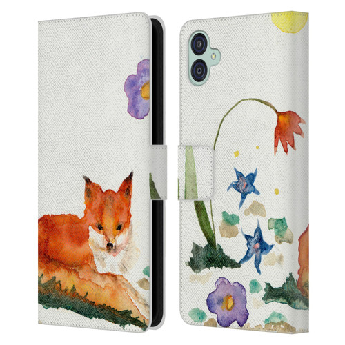 Wyanne Animals Little Fox In The Garden Leather Book Wallet Case Cover For Samsung Galaxy M04 5G / A04e