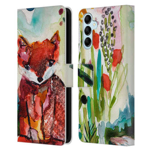 Wyanne Animals Baby Fox In The Garden Leather Book Wallet Case Cover For Samsung Galaxy M14 5G