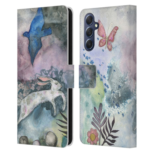 Wyanne Animals Bird and Rabbit Leather Book Wallet Case Cover For Samsung Galaxy M54 5G