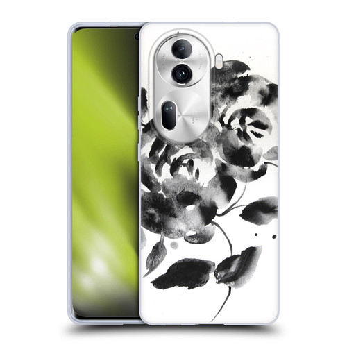 Mai Autumn Floral Blooms Black Beauty Soft Gel Case for OPPO Reno11 Pro