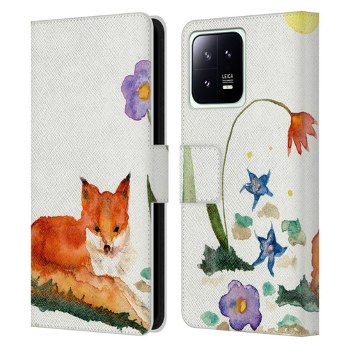 Wyanne Animals Little Fox In The Garden Leather Book Wallet Case Cover For Xiaomi 13 5G