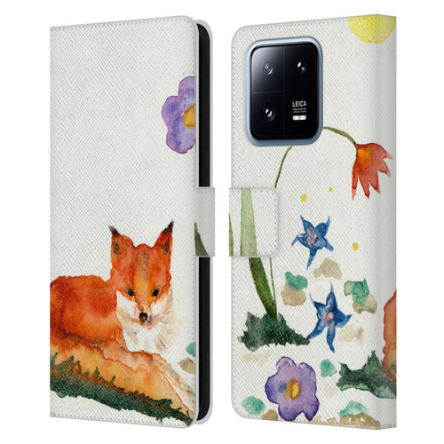 Wyanne Animals Little Fox In The Garden Leather Book Wallet Case Cover For Xiaomi 13 Pro 5G