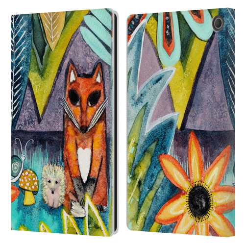 Wyanne Animals 2 Fox Leather Book Wallet Case Cover For Amazon Fire Max 11 2023