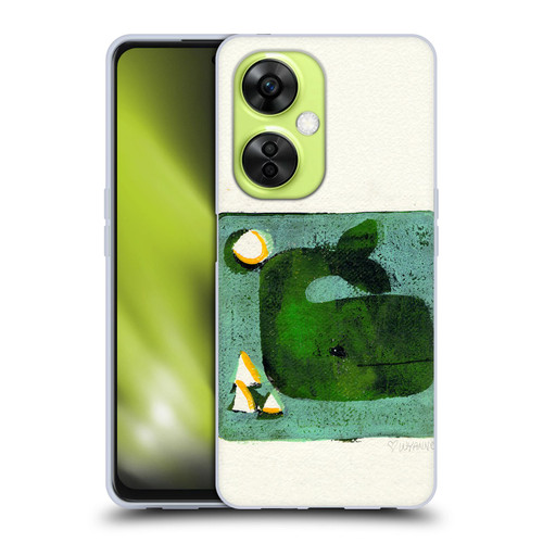 Wyanne Animals 2 Green Whale Monoprint Soft Gel Case for OnePlus Nord CE 3 Lite 5G