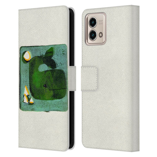 Wyanne Animals 2 Green Whale Monoprint Leather Book Wallet Case Cover For Motorola Moto G Stylus 5G 2023