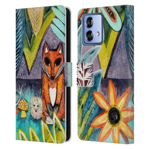 Wyanne Animals 2 Fox Leather Book Wallet Case Cover For Motorola Moto G84 5G