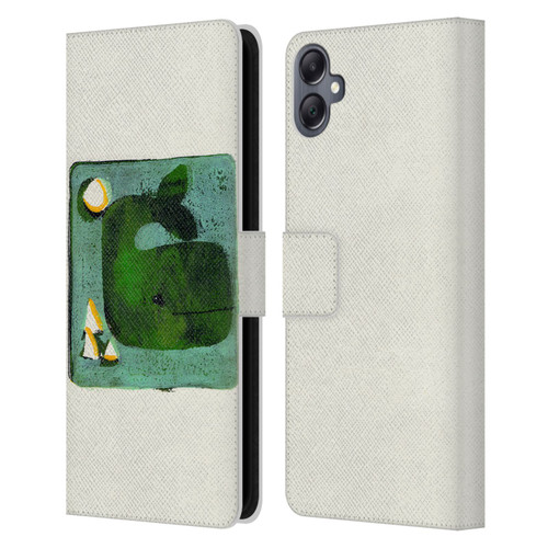 Wyanne Animals 2 Green Whale Monoprint Leather Book Wallet Case Cover For Samsung Galaxy A05