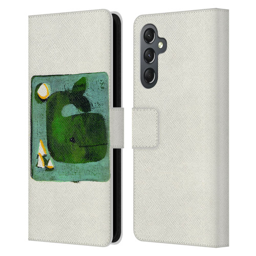 Wyanne Animals 2 Green Whale Monoprint Leather Book Wallet Case Cover For Samsung Galaxy A25 5G