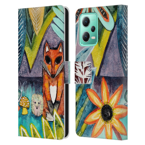 Wyanne Animals 2 Fox Leather Book Wallet Case Cover For Xiaomi Redmi Note 12 5G