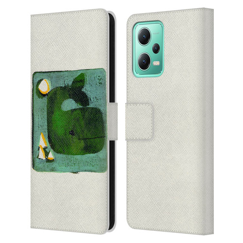 Wyanne Animals 2 Green Whale Monoprint Leather Book Wallet Case Cover For Xiaomi Redmi Note 12 5G