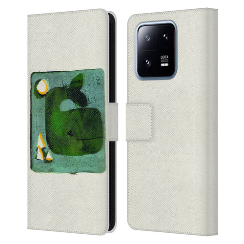 Wyanne Animals 2 Green Whale Monoprint Leather Book Wallet Case Cover For Xiaomi 13 Pro 5G