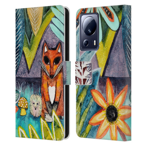 Wyanne Animals 2 Fox Leather Book Wallet Case Cover For Xiaomi 13 Lite 5G