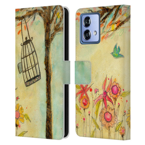 Wyanne Birds Free To Be Leather Book Wallet Case Cover For Motorola Moto G84 5G